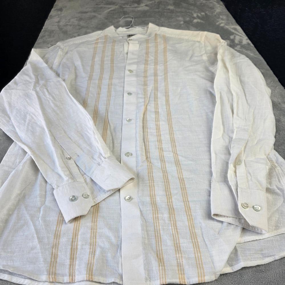 Fabindia Men's Cotton Size 44 Striped Long‎ Sleeve Button Traditional India
